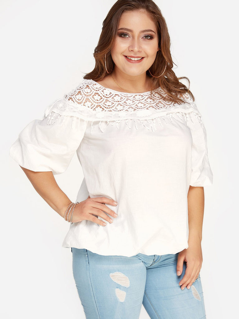 Ladies White Plus Size Tops