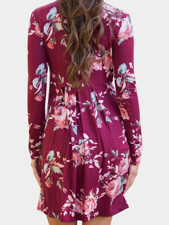 Womens Rose Floral Dresses