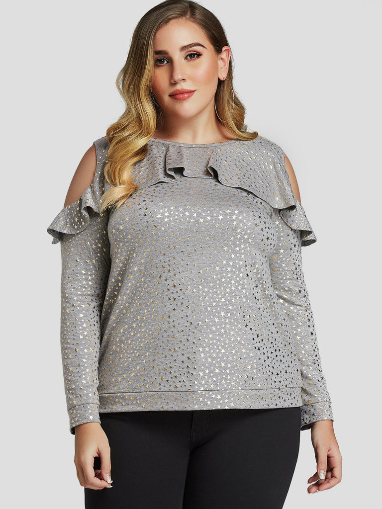 Ladies Long Sleeve Plus Size Tops