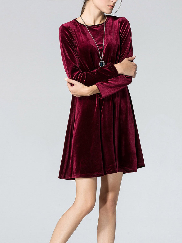 Ladies Burgundy Casual Dresses