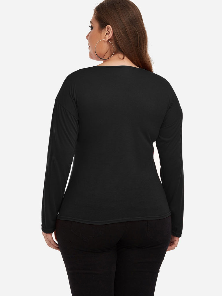 Womens Black Plus Size Tops