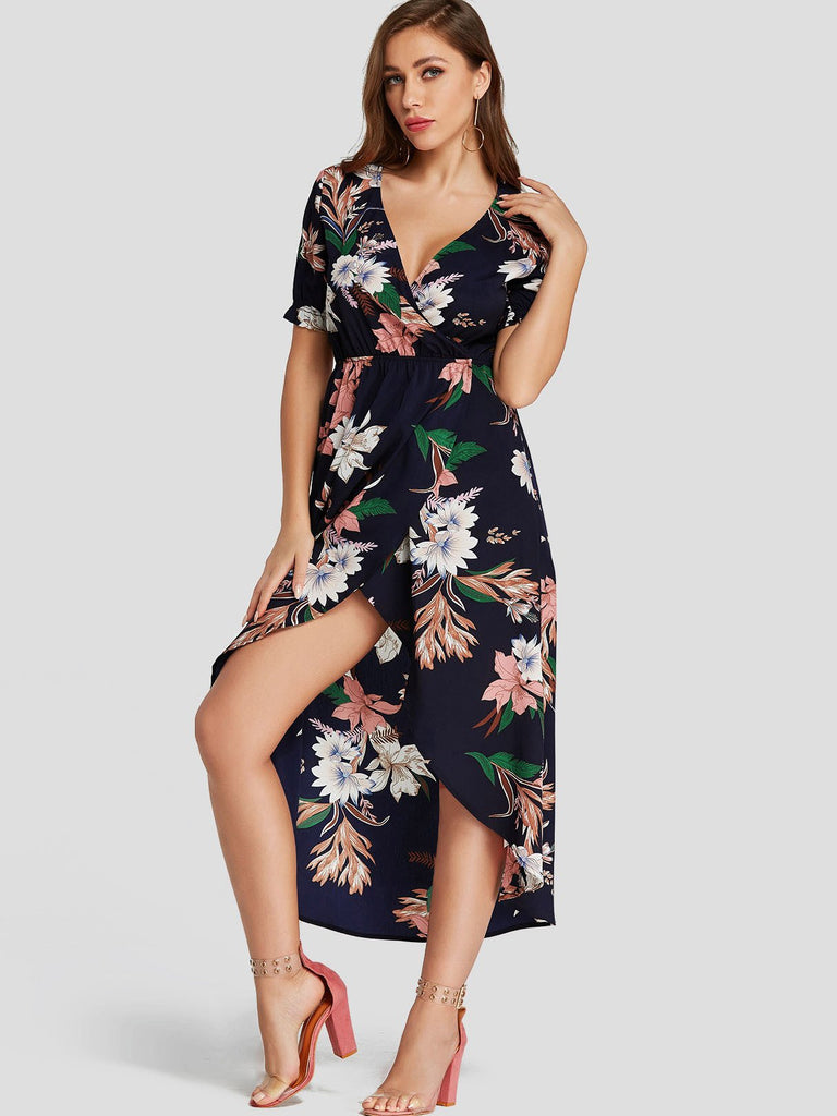 Womens Navy Floral Dresses