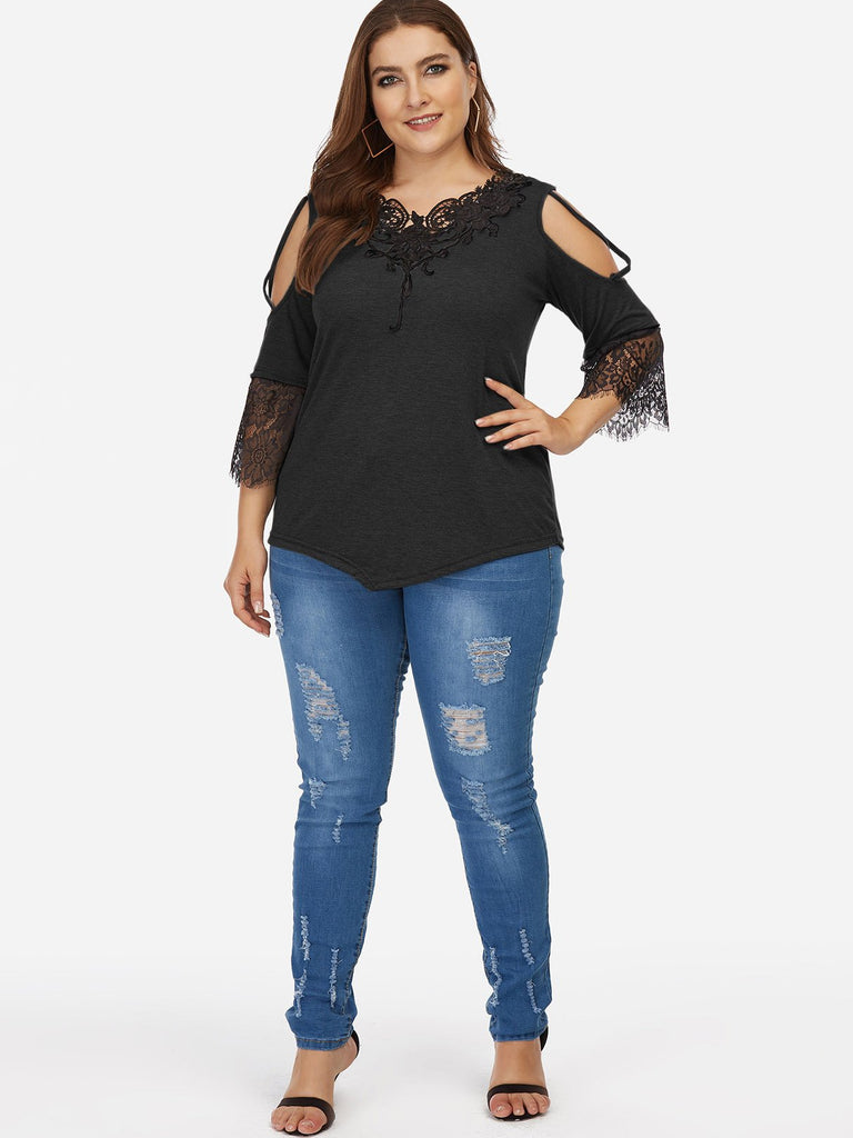 Womens Grey Plus Size Tops