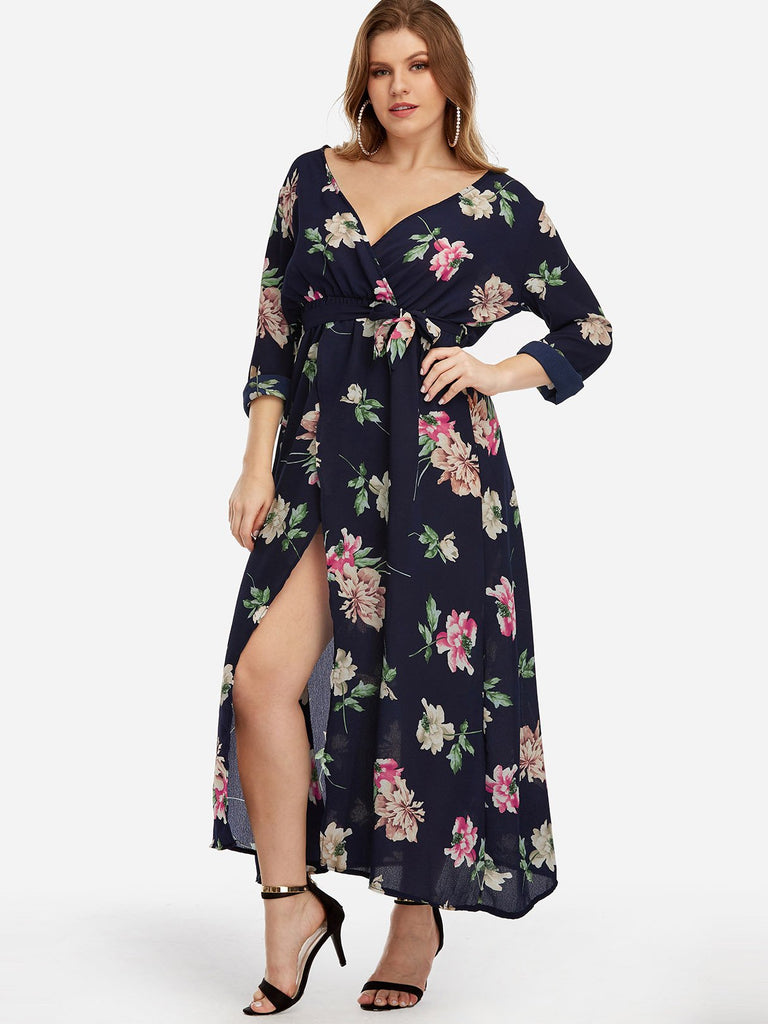 Ladies Navy Plus Size Dresses