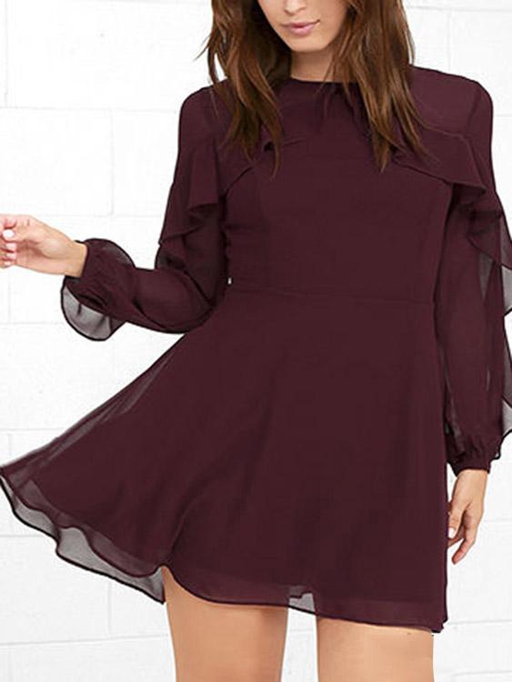 Ladies Burgundy Mini Dresses