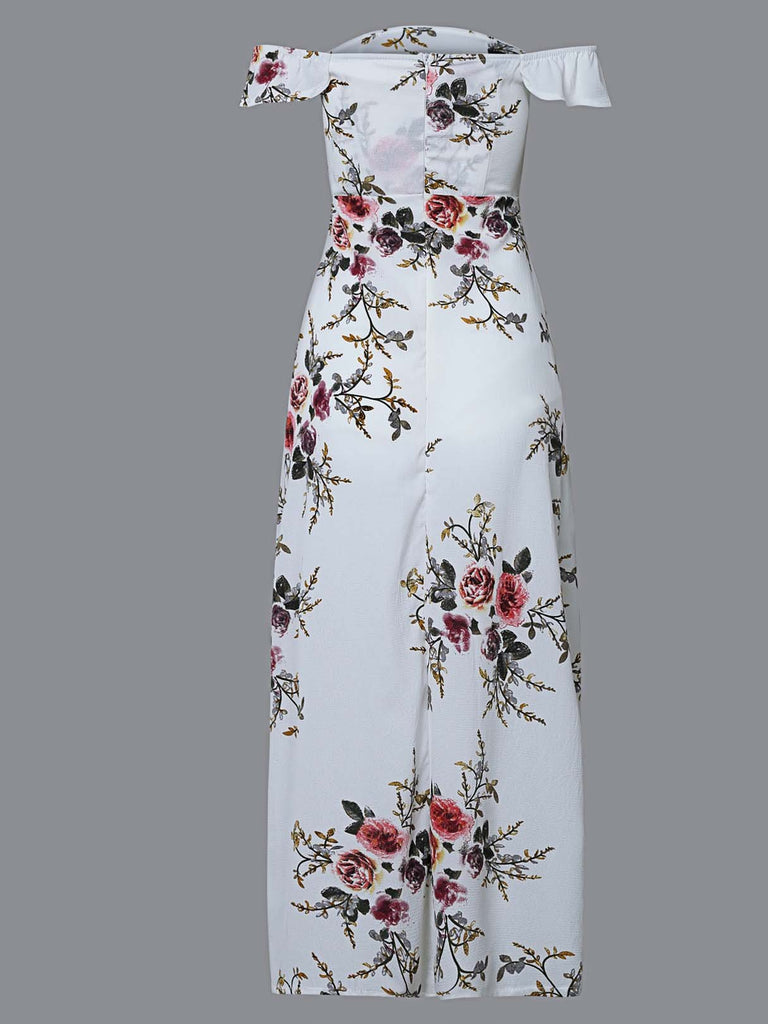 Ladies White Floral Dresses