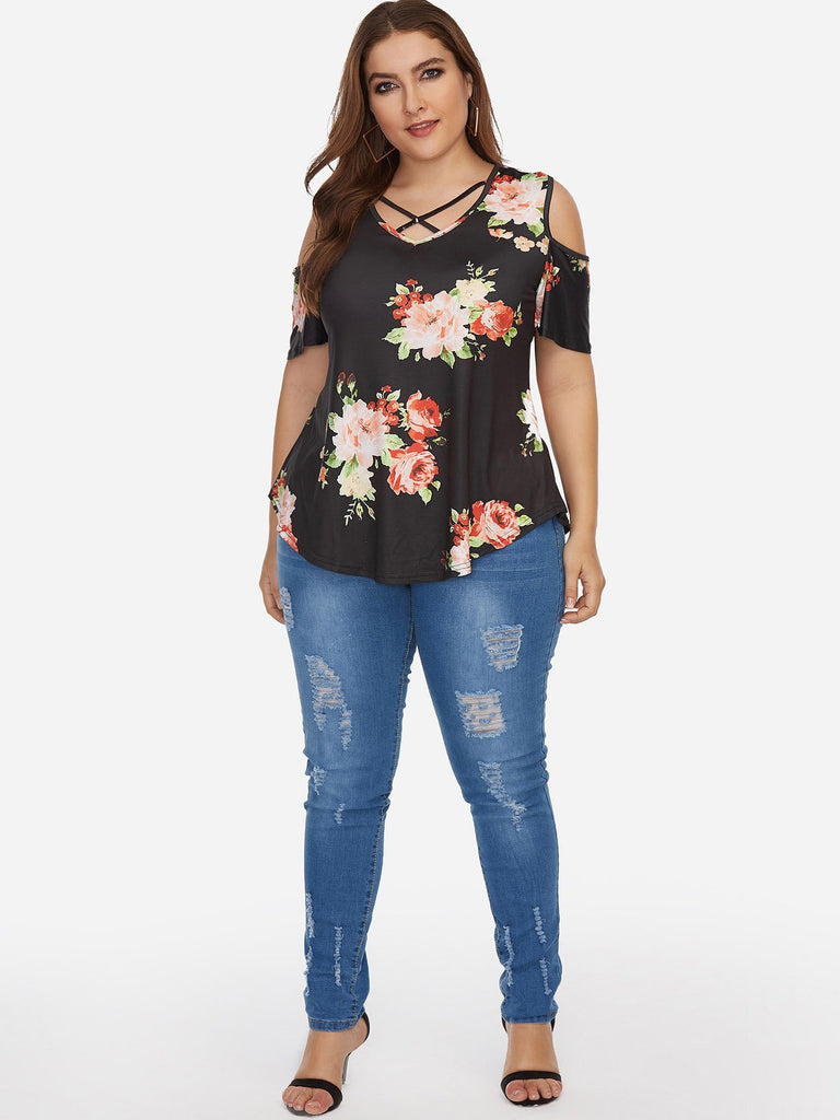 Womens Short Sleeve Plus Size Tops