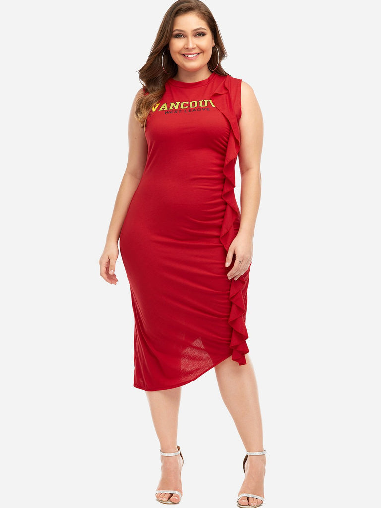 Womens Sleeveless Plus Size Dress