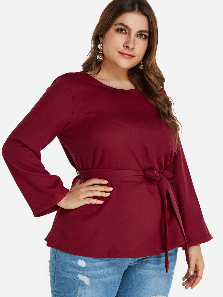 Ladies Long Sleeve Plus Size Tops