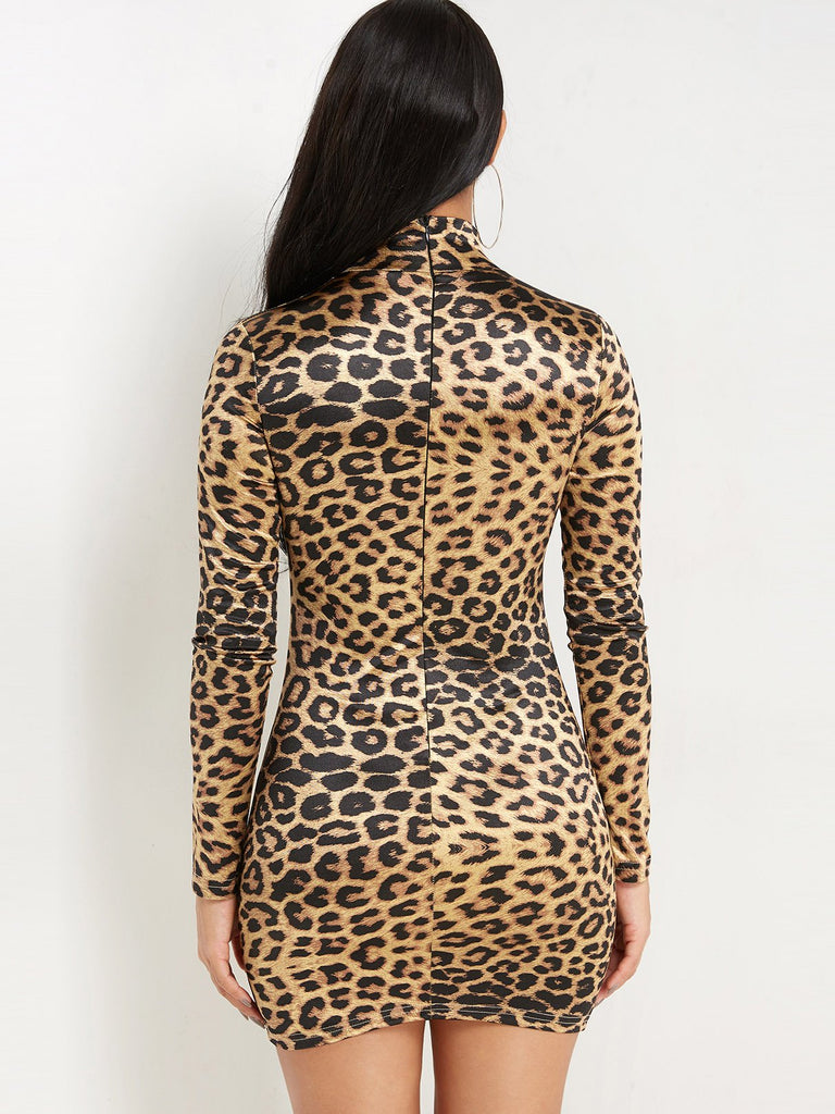 Womens Leopard Bodycon Dresses