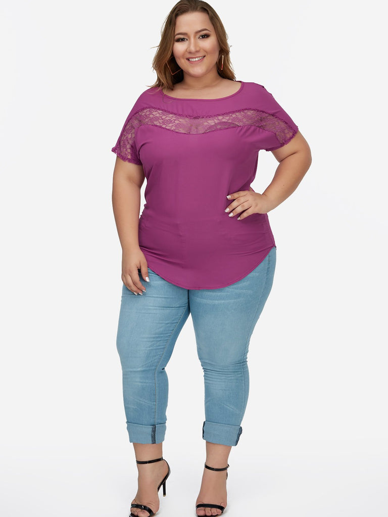 Womens Short Sleeve Plus Size Tops