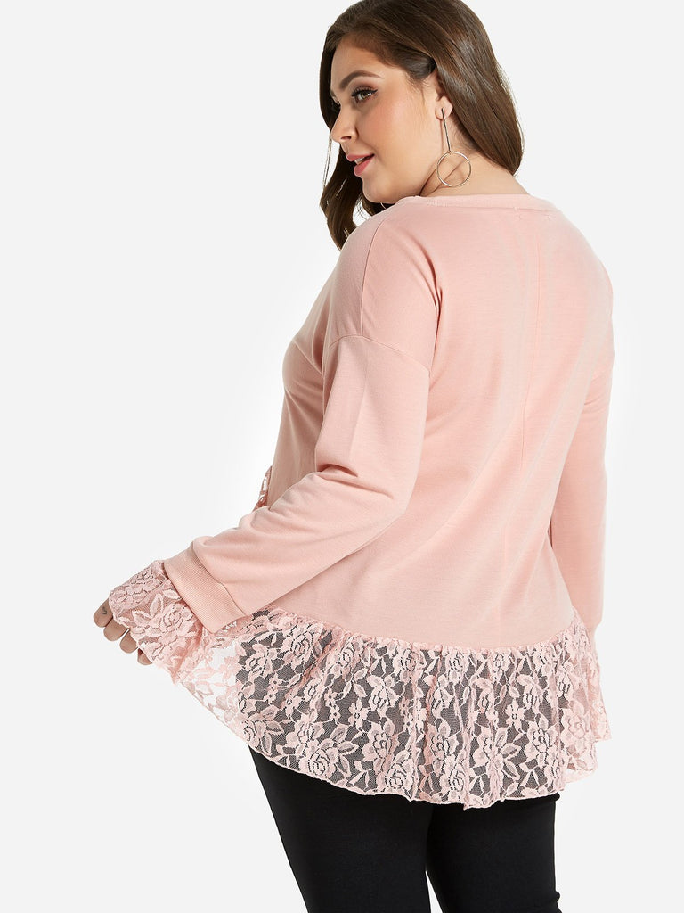 Womens Pink Plus Size Tops