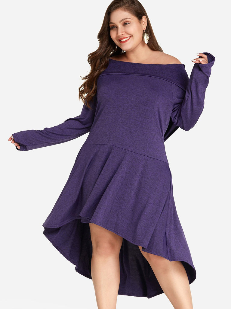 Ladies Long Sleeve Plus Size Dress