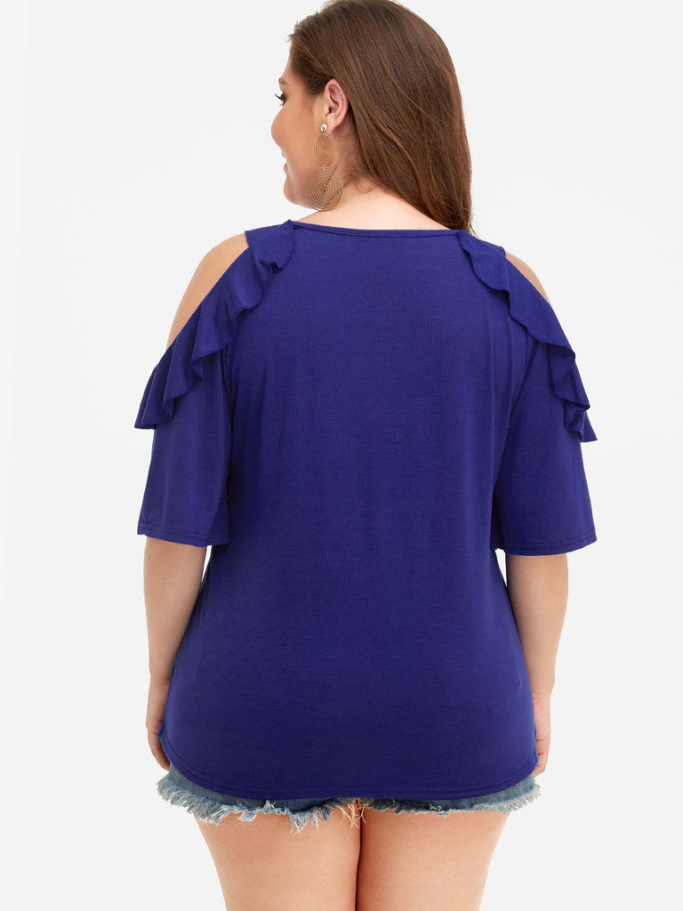 Womens Navy Plus Size Tops