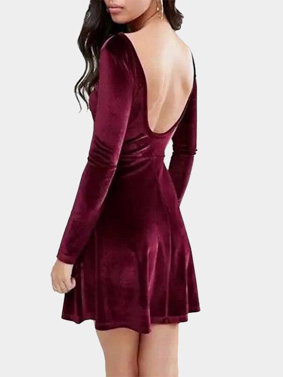 Womens Burgundy Mini Dresses