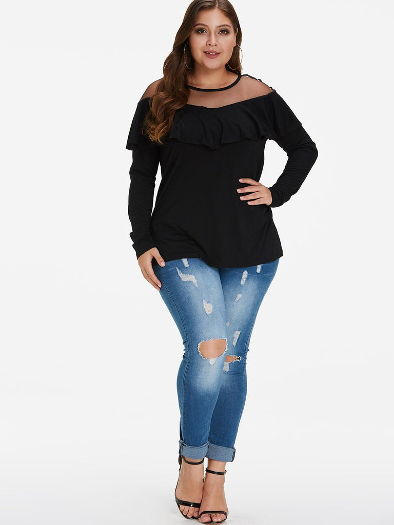 Womens Long Sleeve Plus Size Tops