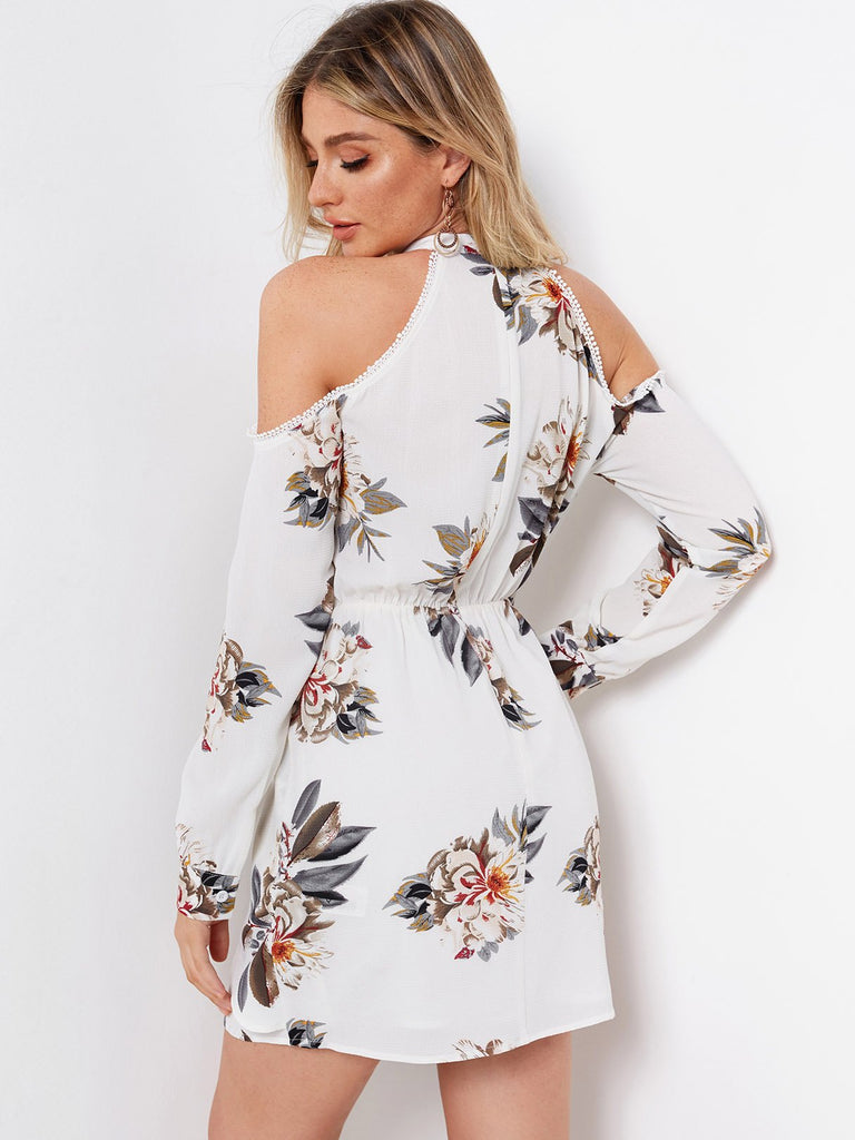 Womens White Floral Dresses