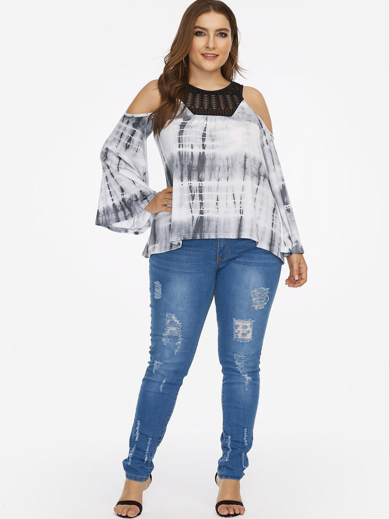 Womens 3/4 Sleeve Plus Size Tops