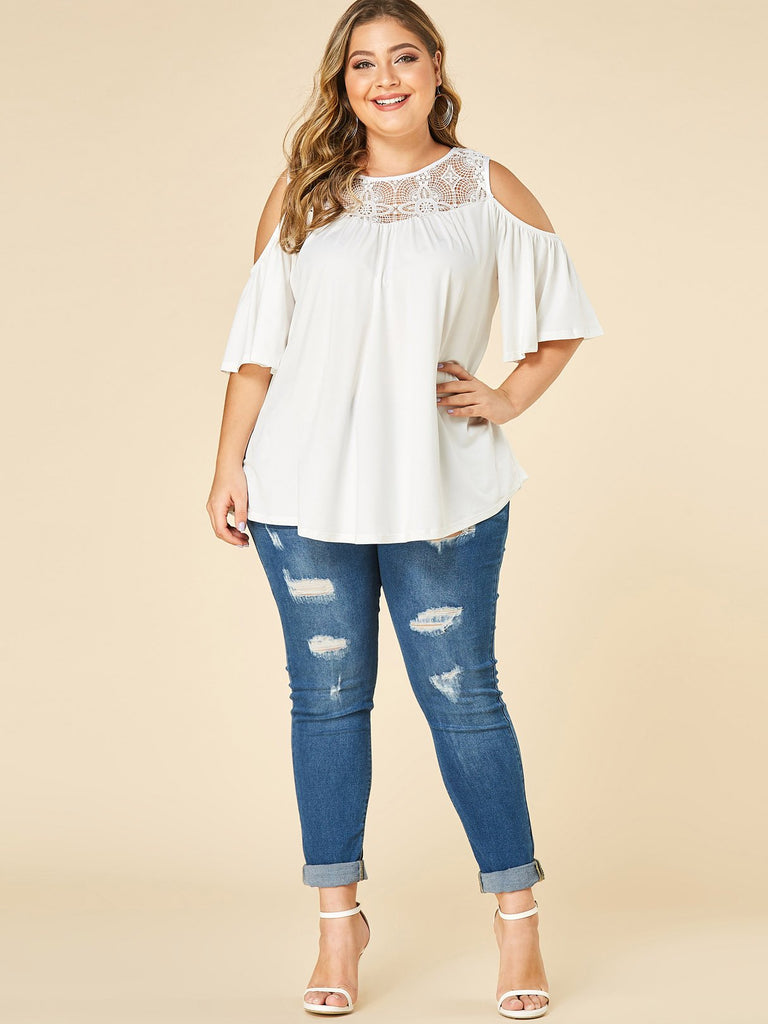 Womens White Plus Size Tops