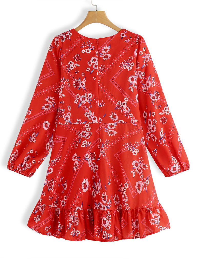 Womens Red Floral Dresses