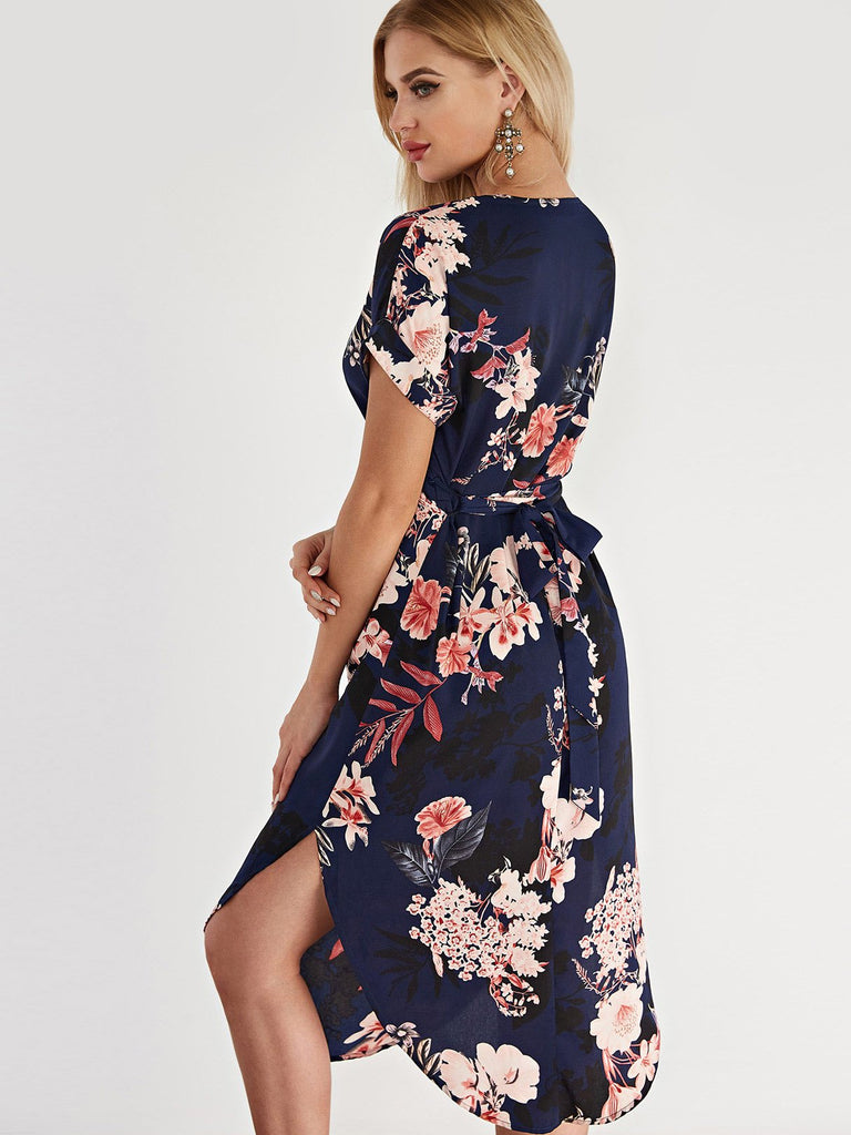 Womens Navy Floral Dresses