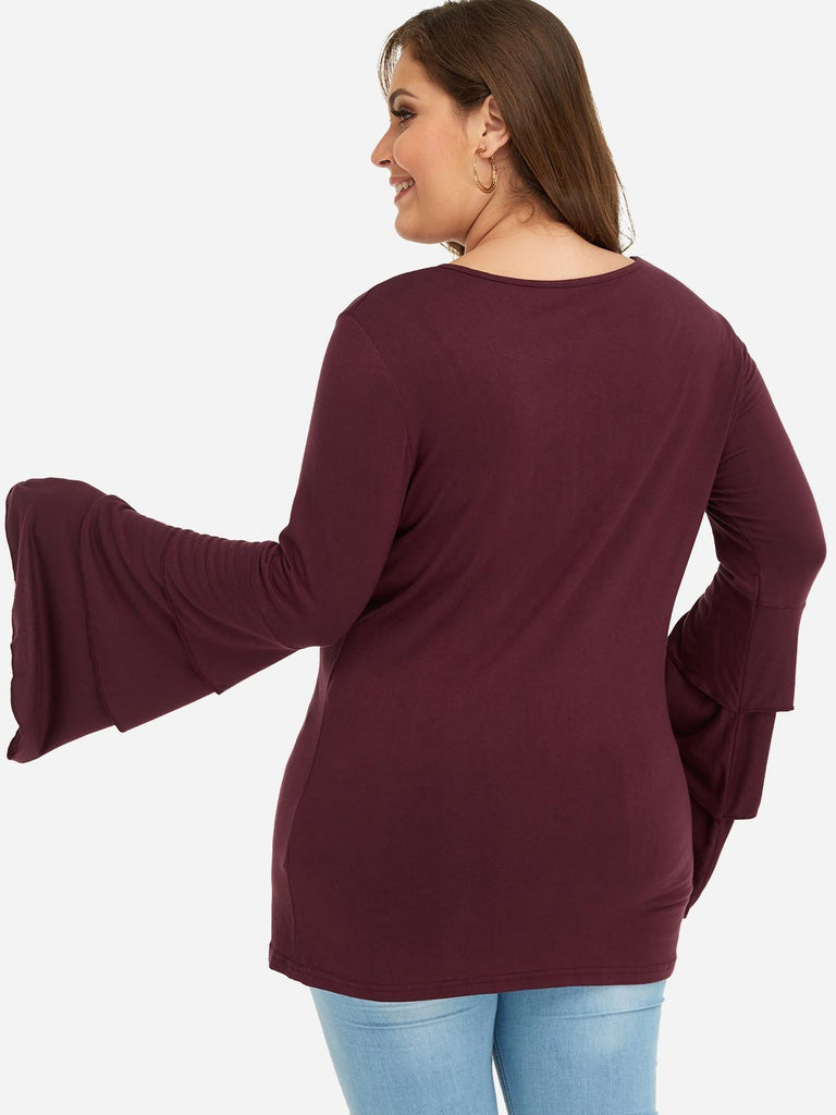 Womens Burgundy Plus Size Tops