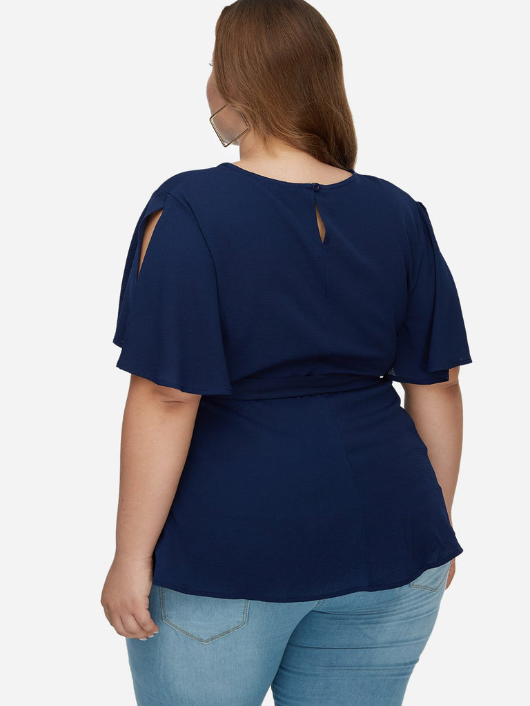 Womens Navy Plus Size Tops