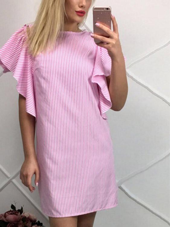 Ladies Pink Casual Dresses