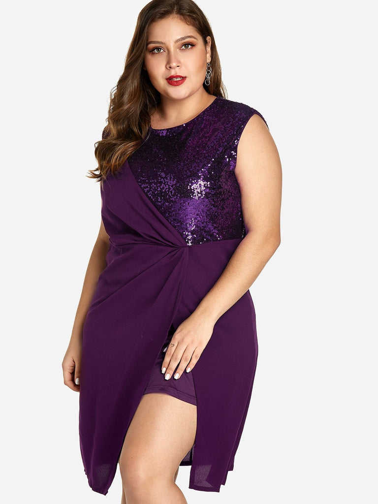 Ladies Purple Plus Size Dresses