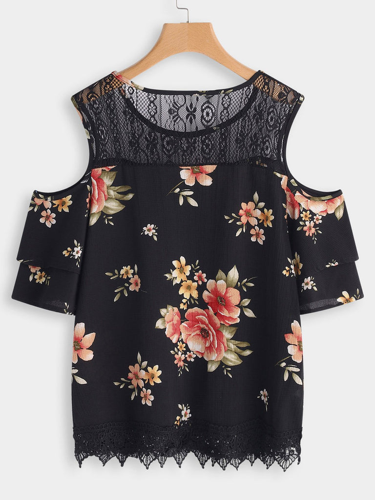 Womens Floral Plus Size Tops