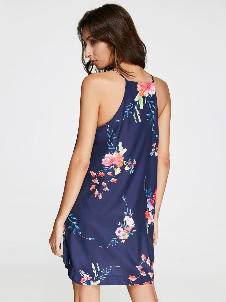 Ladies Navy Floral Dresses