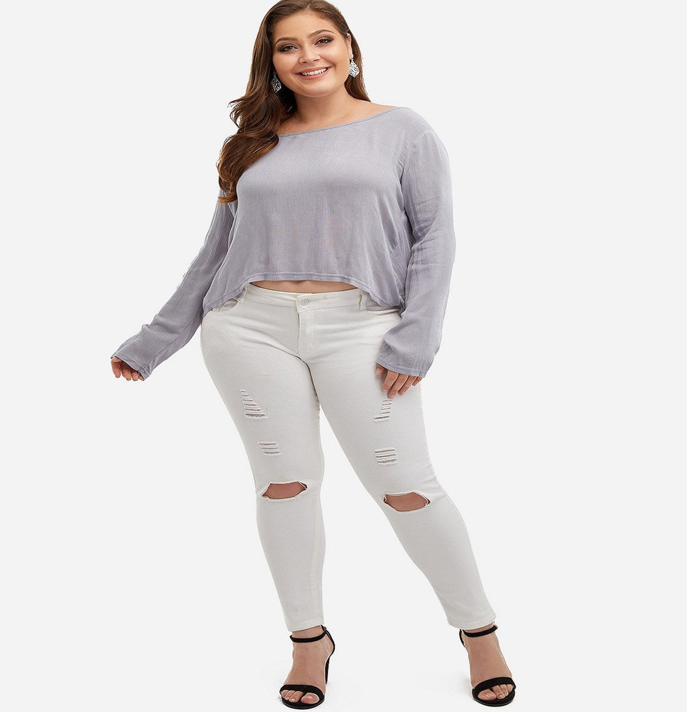 Womens Long Sleeve Plus Size Tops