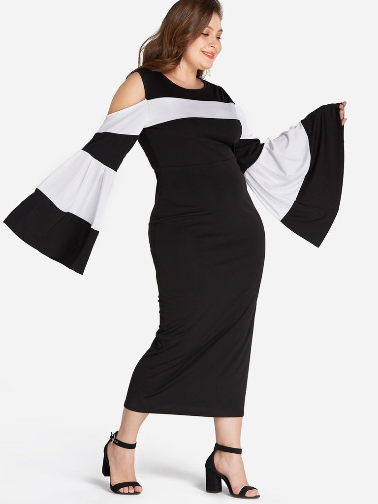 Ladies Long Sleeve Plus Size Dress