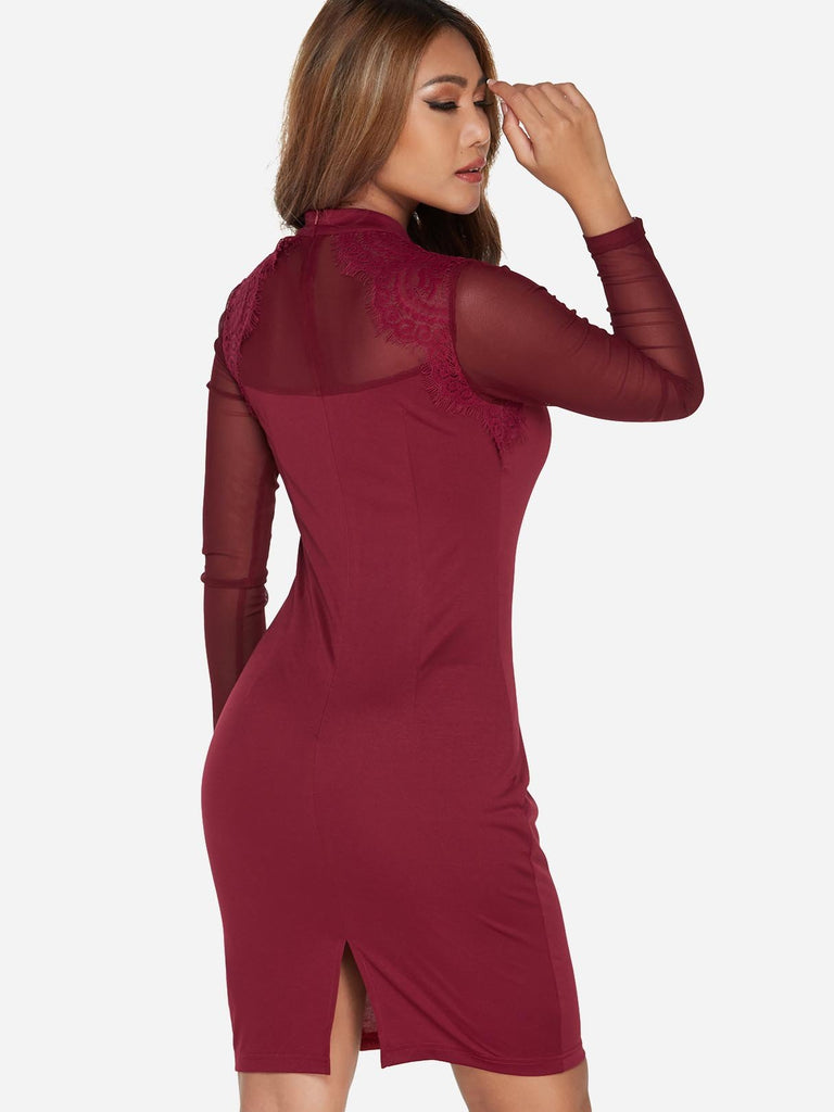 Womens Burgundy Mini Dresses