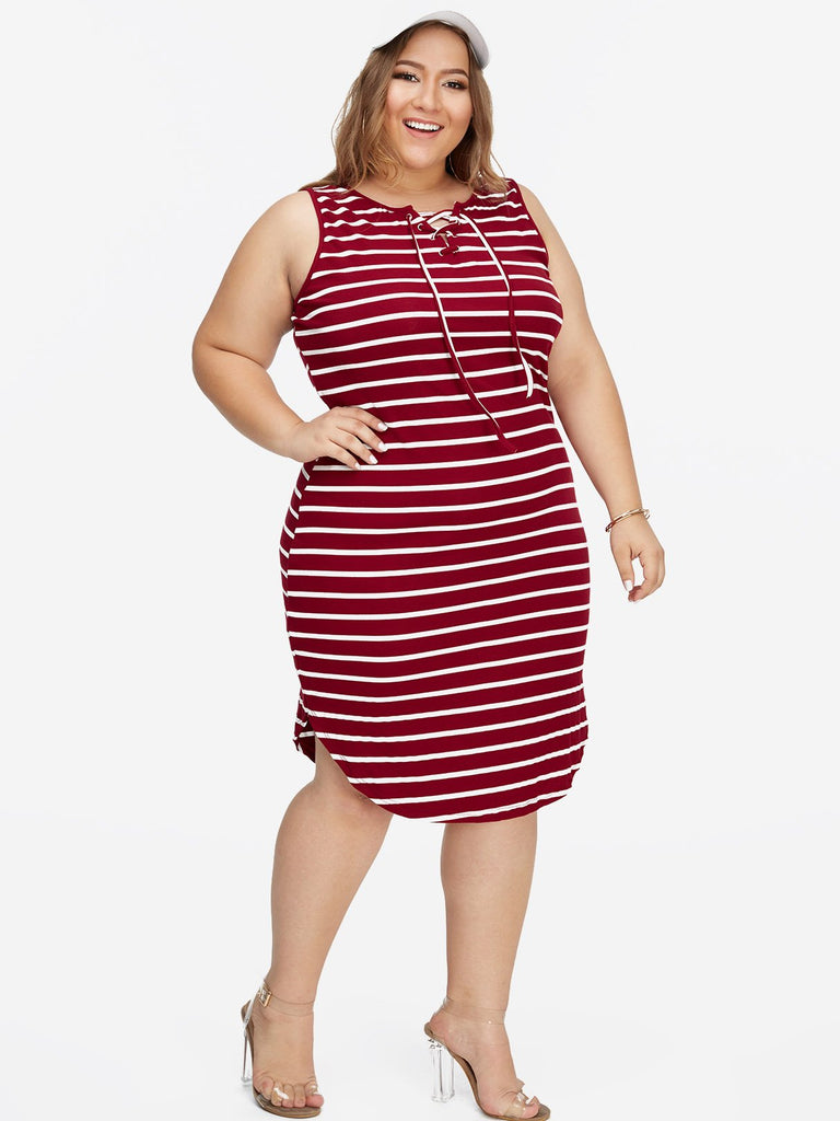 Ladies Burgundy Plus Size Dresses