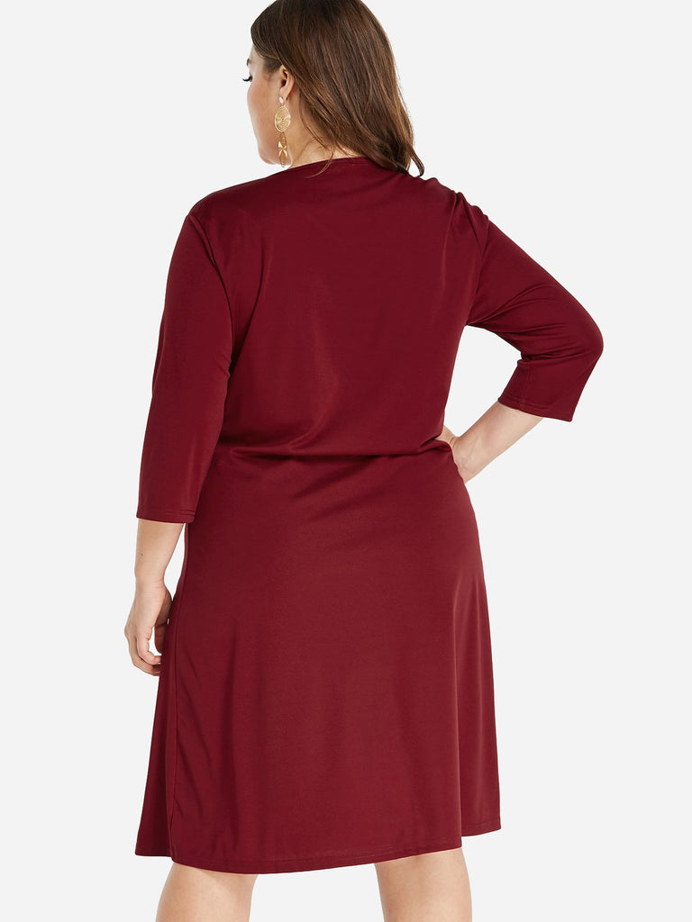 Womens Burgundy Plus Size Dresses