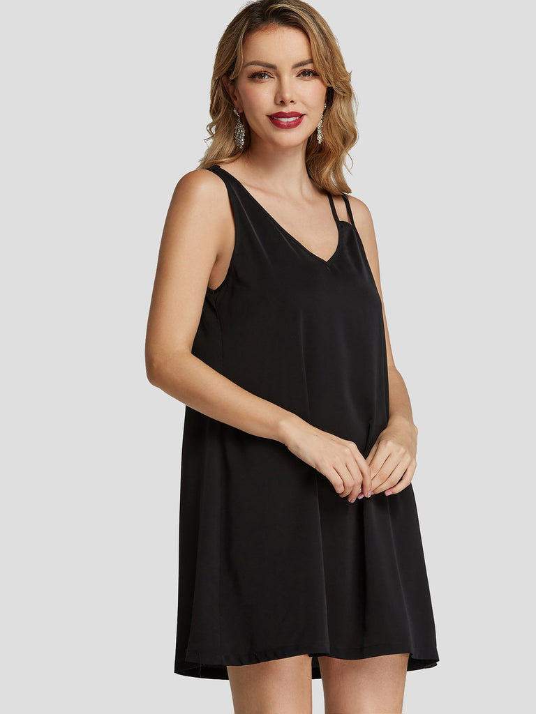 Ladies Black V-Neck Dresses