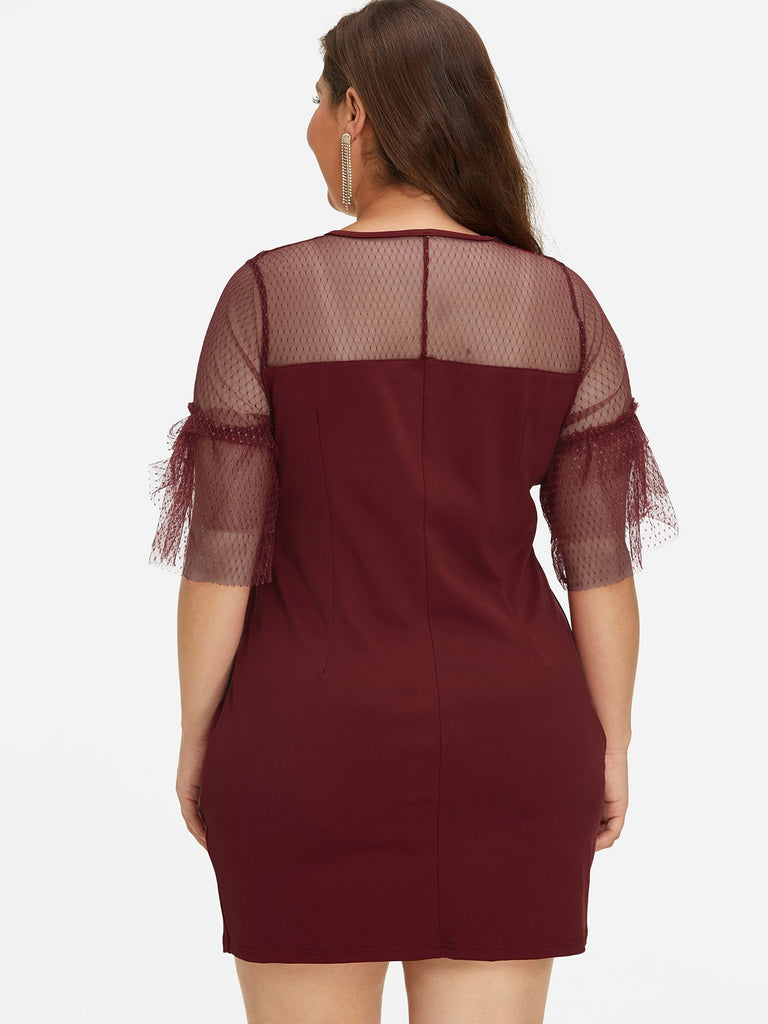 Womens Burgundy Plus Size Dresses