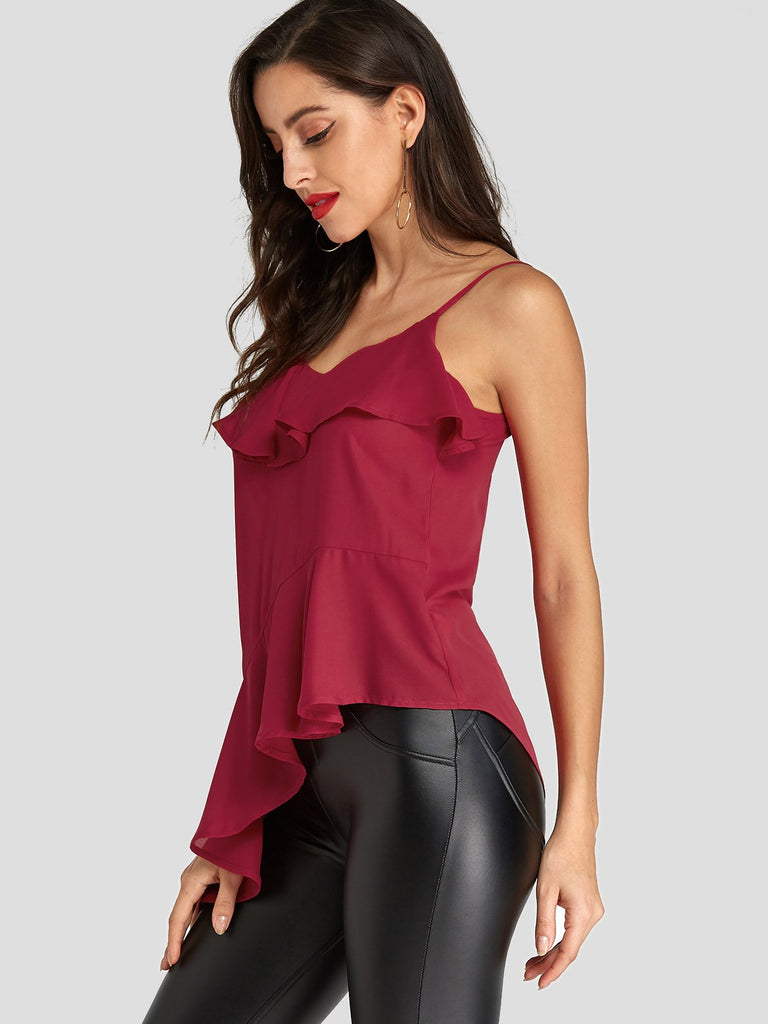 Ladies Burgundy Camis