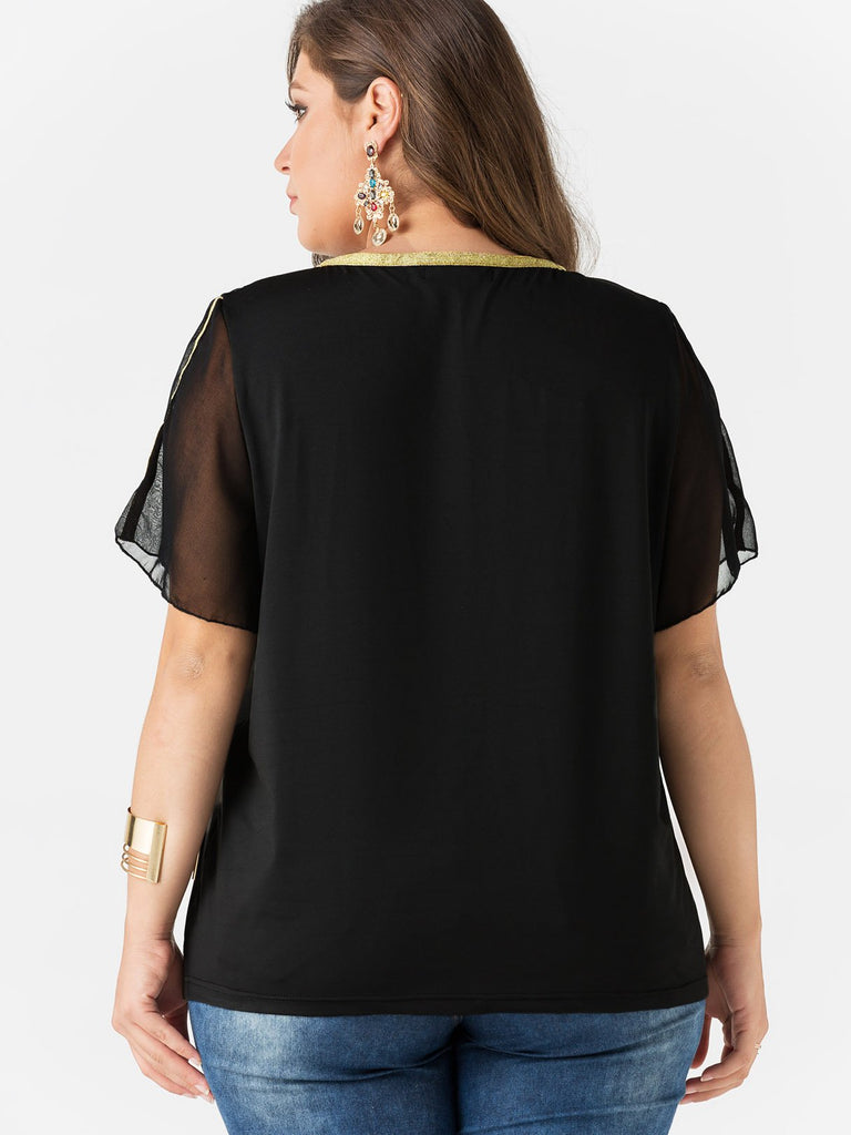 Womens Black Plus Size Tops