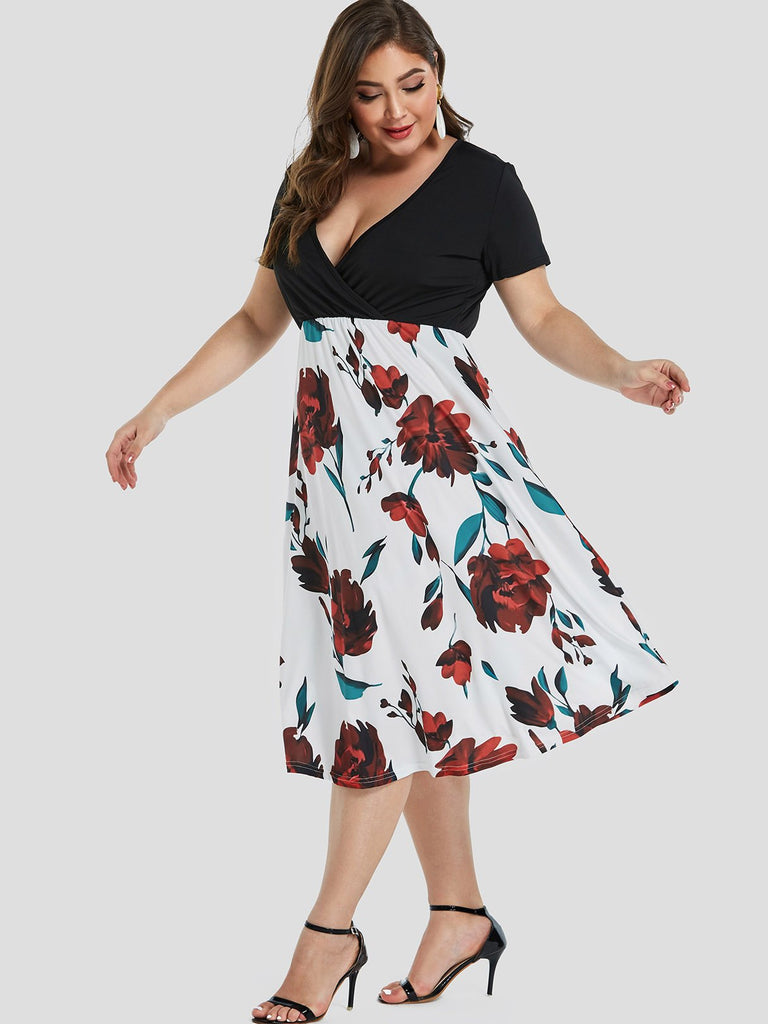 Ladies Floral Plus Size Dresses