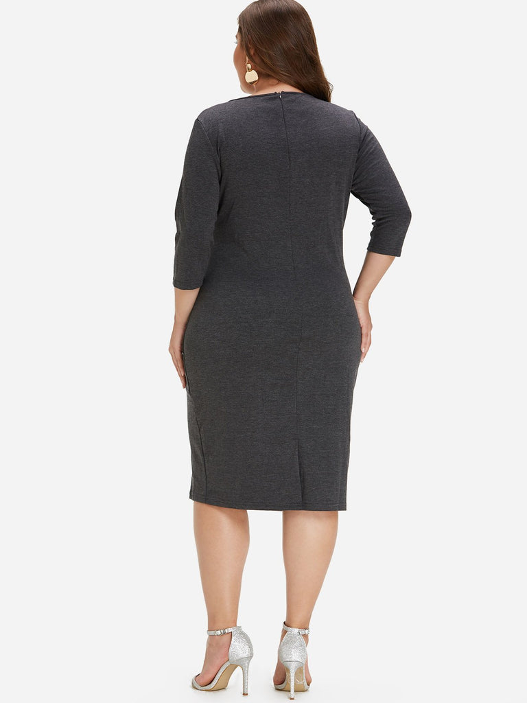 Womens Color Block Plus Size Dresses