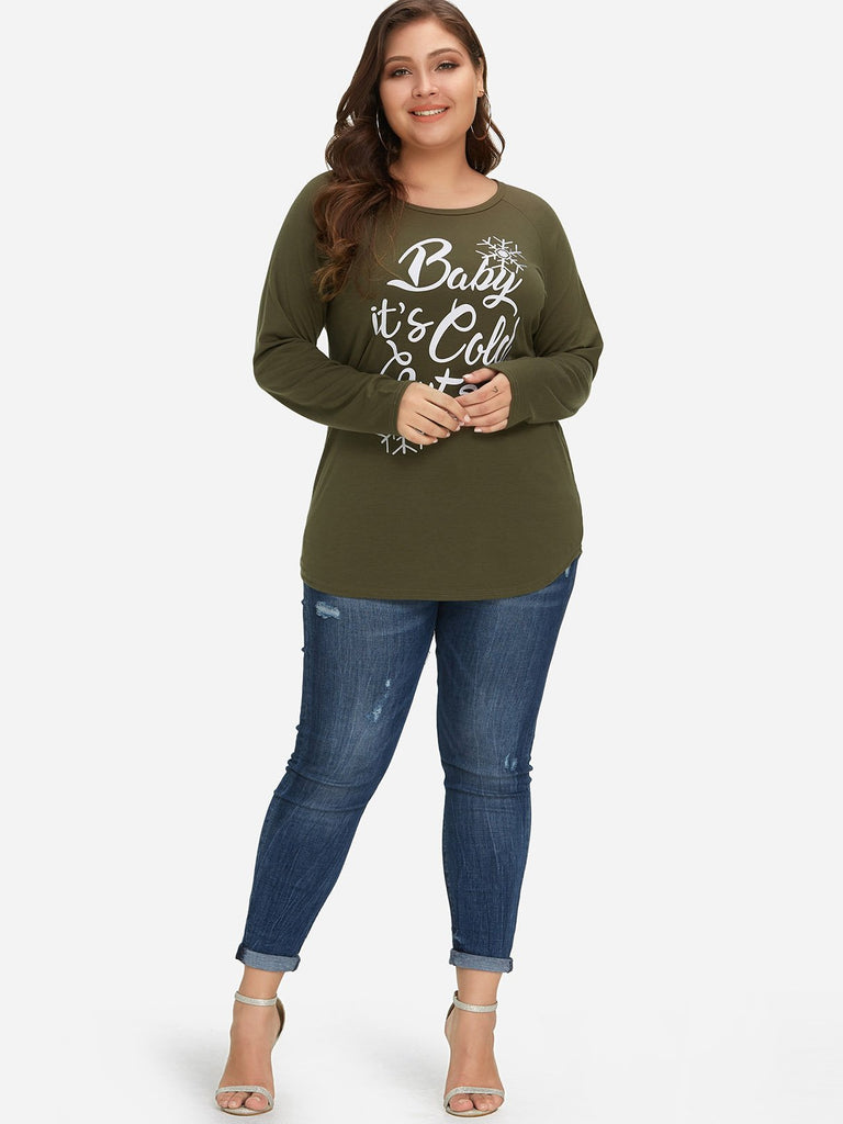 Womens Long Sleeve Plus Size Tops