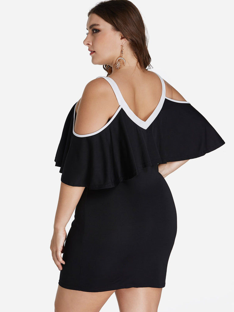 Womens Color Block Plus Size Dresses