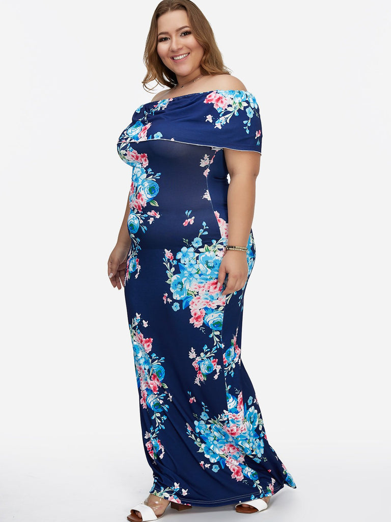 Ladies Blue Plus Size Dresses