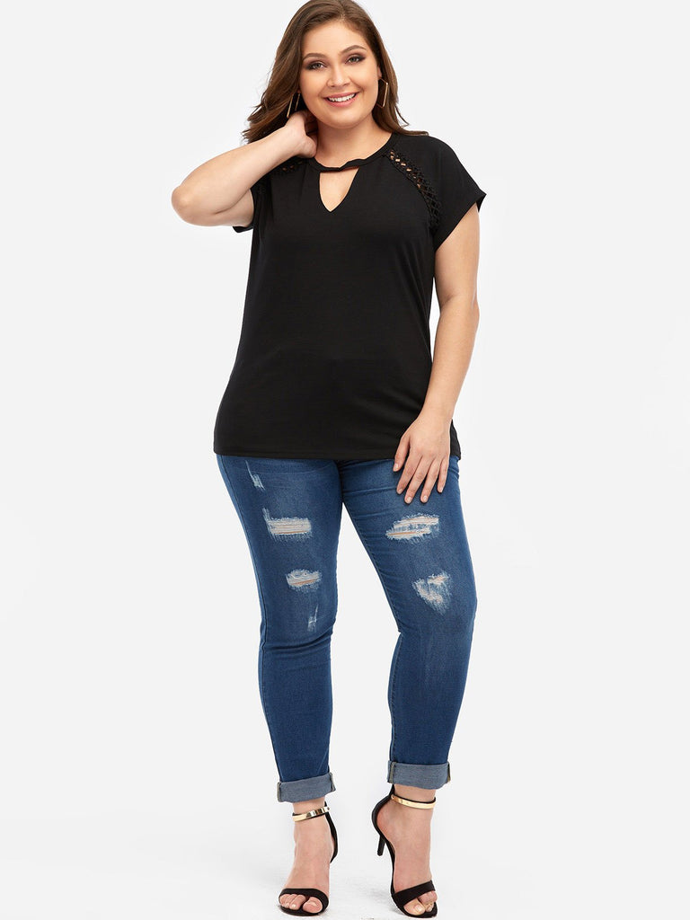 Womens Short Sleeve Plus Size Tops