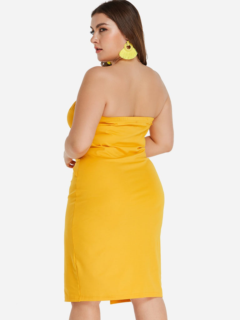 Womens Yellow Plus Size Dresses