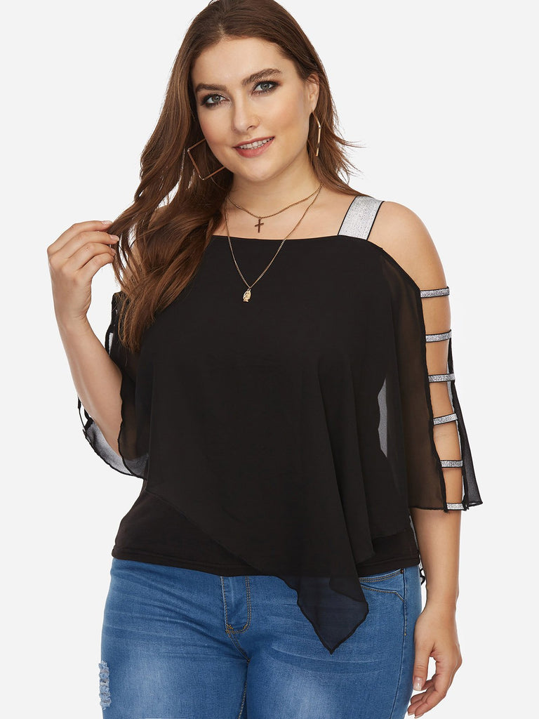 Ladies Black Plus Size Tops