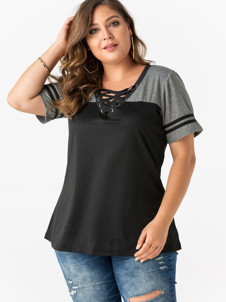 Ladies Short Sleeve Plus Size Tops