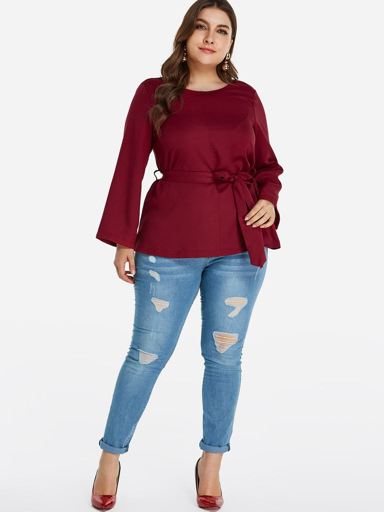 Womens Navy Plus Size Tops